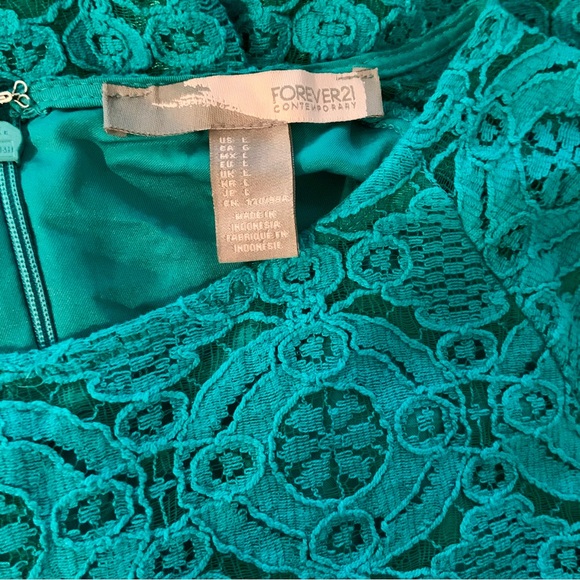 Pretty Classic Cocktail Dress, Size L, Deep Turquoise - Picture 2 of 3